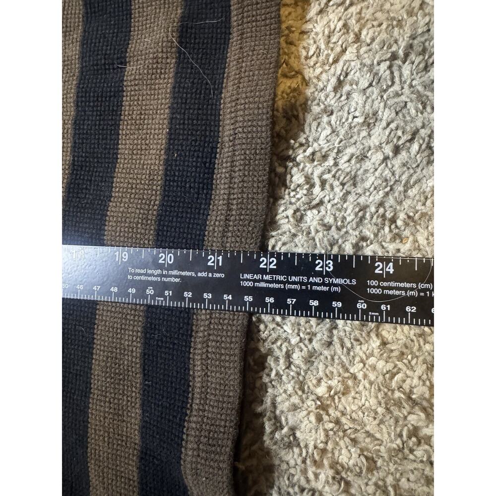 Vans Striped Waffle Thermal Long Sleeve Shirt Brown Black Women’s large - Picture 9 of 9